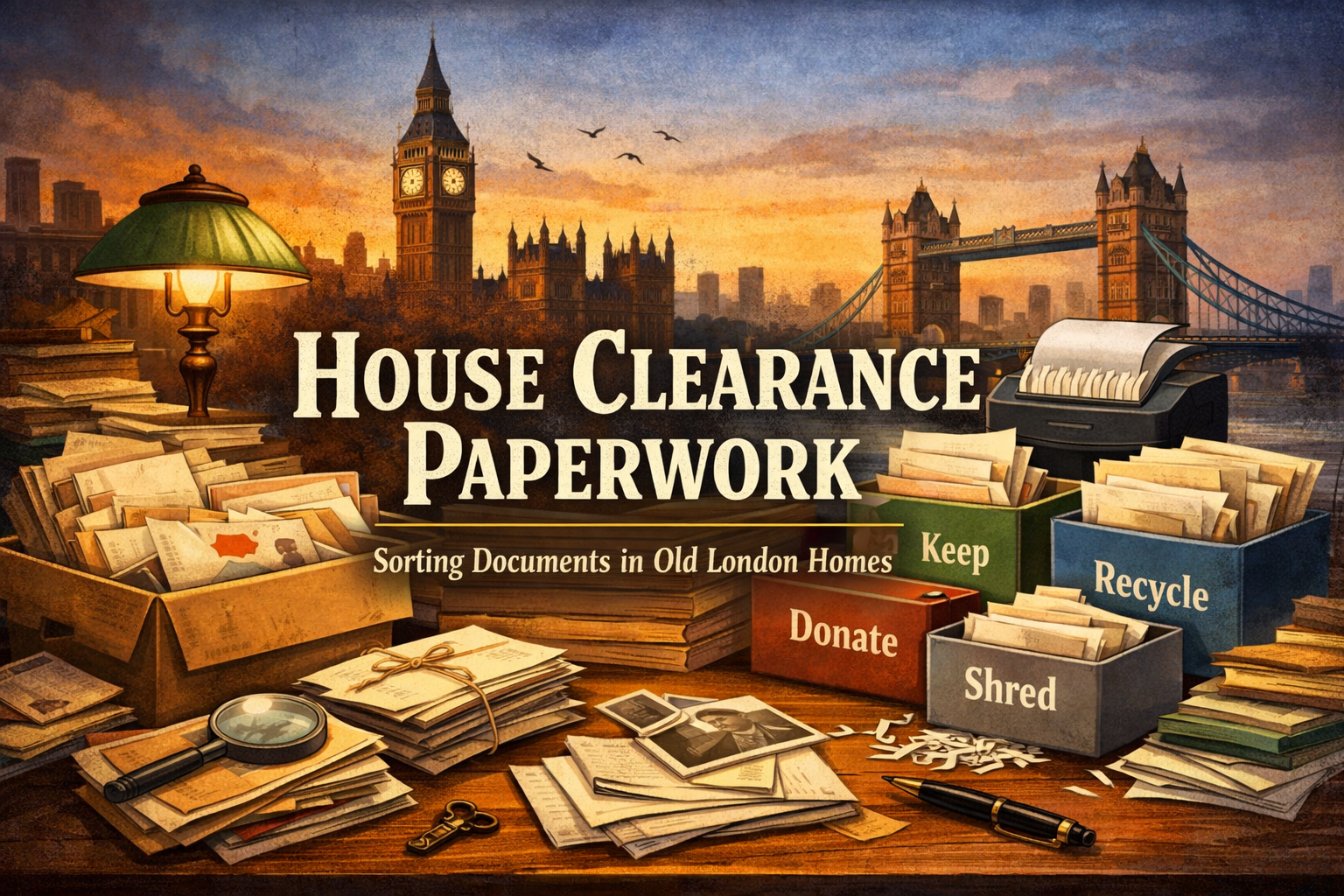 House Clearance Paperwork: Sorting Documents in Old London Homes