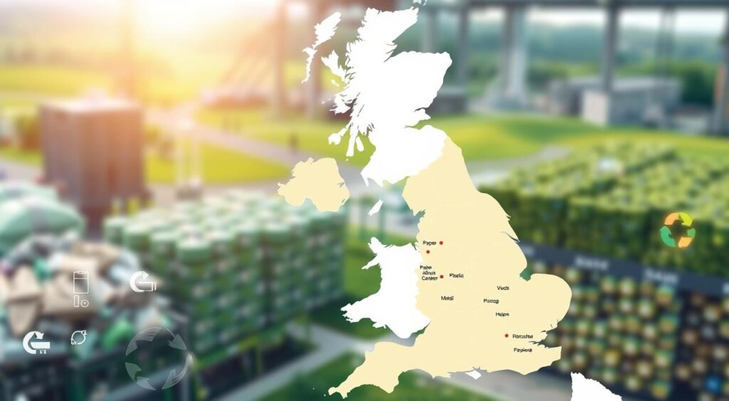 UK recycling facilities capacity map